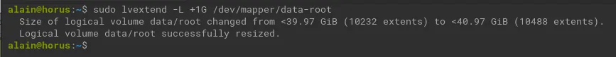 lvextend command